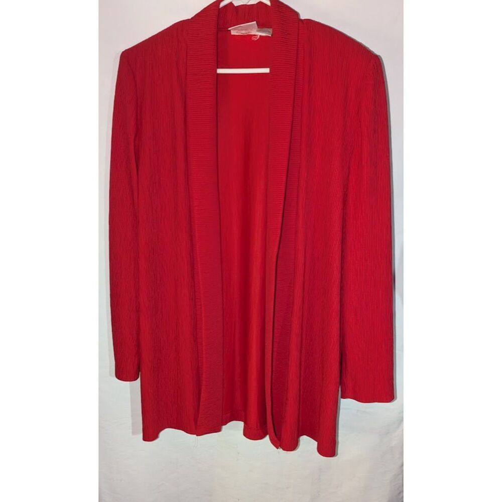 Vintage Women's Essentials Worthington Blazer Red Padded Shoulder Long Sleeve M